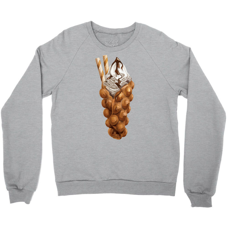 Bubble Waffle Ice Cream T  Shirt Egg Bubble Waffle Vanilla Ice Cream A Crewneck Sweatshirt by pintailracehorse | Artistshot