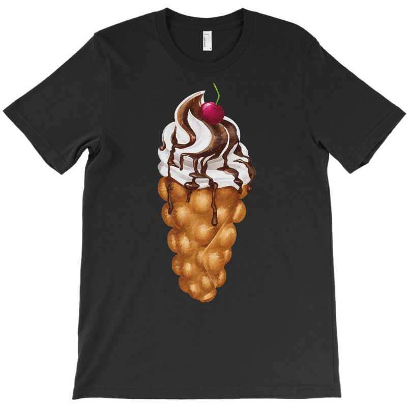 Bubble Waffle Ice Cream T  Shirt Egg Bubble Waffle Vanilla Ice Cream W T-Shirt by pintailracehorse | Artistshot