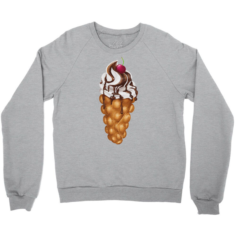 Bubble Waffle Ice Cream T  Shirt Egg Bubble Waffle Vanilla Ice Cream W Crewneck Sweatshirt by pintailracehorse | Artistshot