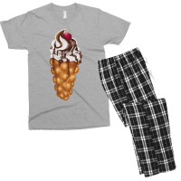 Bubble Waffle Ice Cream T  Shirt Egg Bubble Waffle Vanilla Ice Cream W Men's T-shirt Pajama Set | Artistshot