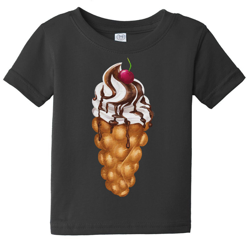 Bubble Waffle Ice Cream T  Shirt Egg Bubble Waffle Vanilla Ice Cream W Baby Tee by pintailracehorse | Artistshot