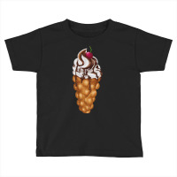 Bubble Waffle Ice Cream T  Shirt Egg Bubble Waffle Vanilla Ice Cream W Toddler T-shirt | Artistshot