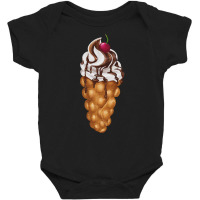 Bubble Waffle Ice Cream T  Shirt Egg Bubble Waffle Vanilla Ice Cream W Baby Bodysuit | Artistshot