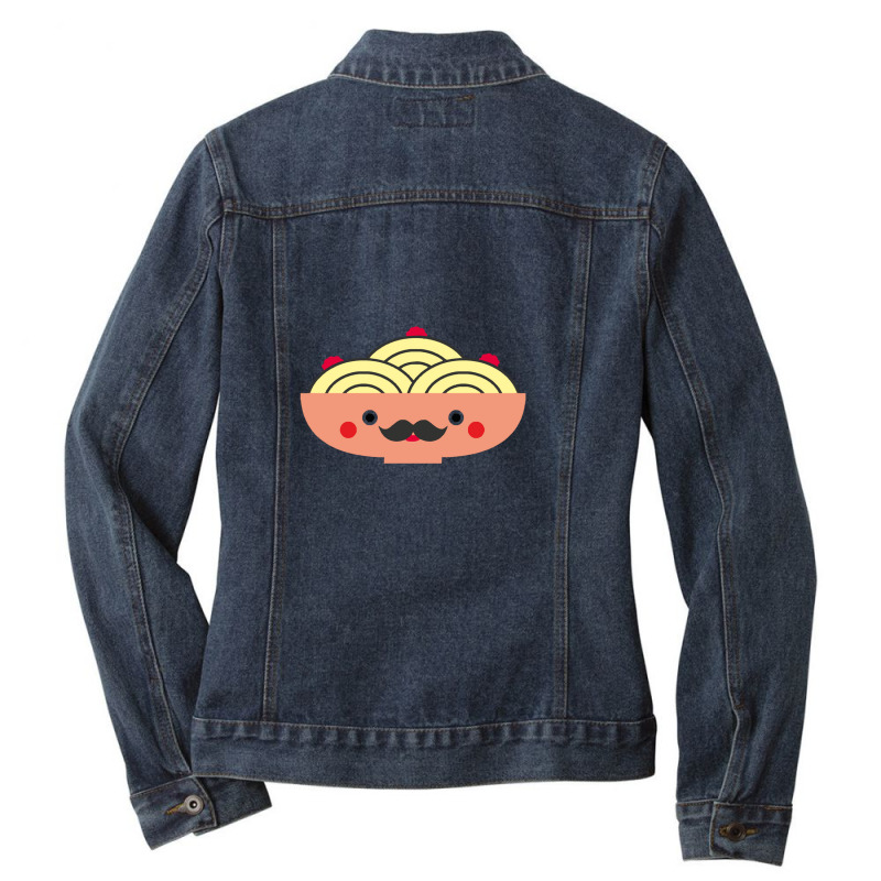 Pastalover T Shirteat Spaghetti To Forgetti Your Regretti T Shirt Ladies Denim Jacket by macadamiatalkative | Artistshot