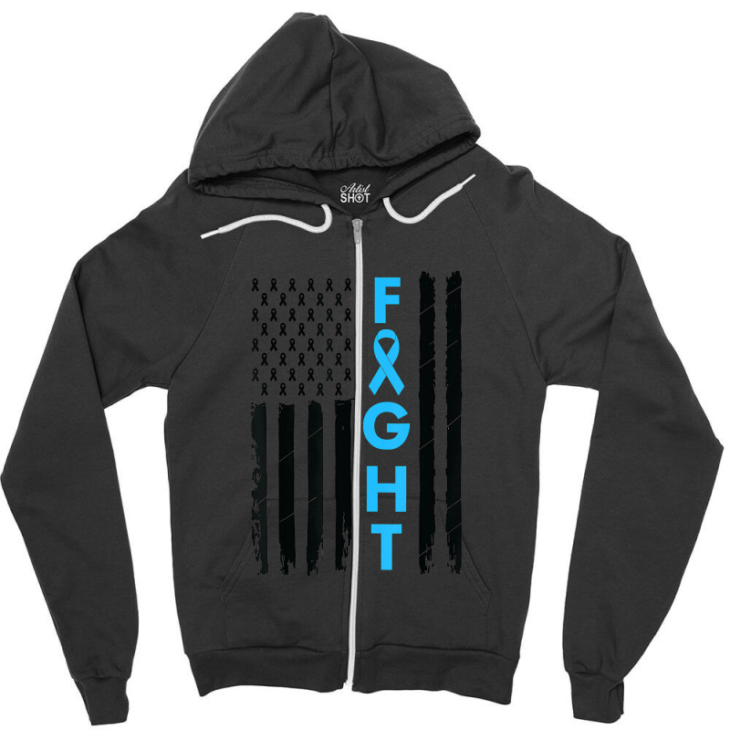 Peace Fight Diabetes Awareness American Flag Distressed Zipper Hoodie by criticizematter | Artistshot