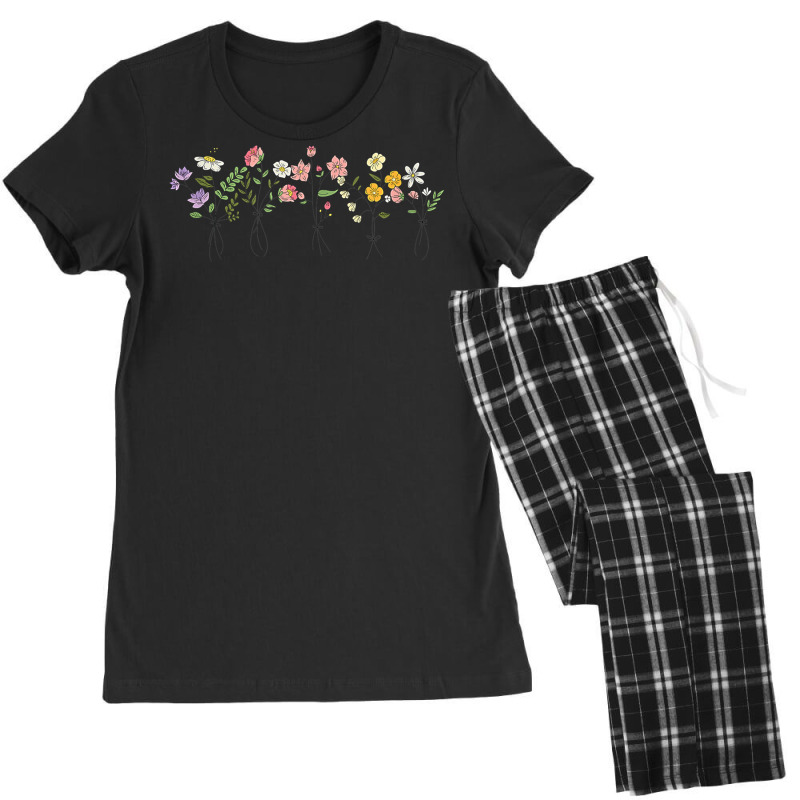 Vintage Inspired Botanical Flower Gardener Naturalist Flower T Shirt Women's Pajamas Set by juleakuehneman | Artistshot