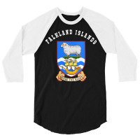 Womens Falkland Islands T Shirt Coat Of Arms Tee Flag Souvenir V Neck 3/4 Sleeve Shirt | Artistshot