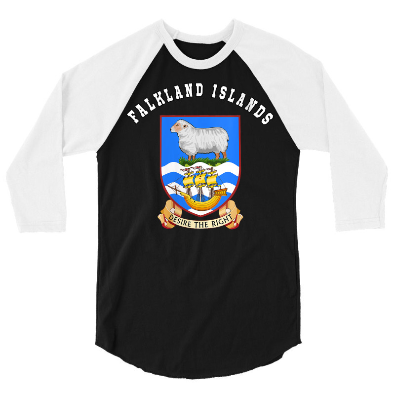 Womens Falkland Islands T Shirt Coat Of Arms Tee Flag Souvenir V Neck 3/4 Sleeve Shirt by malyahdepetris | Artistshot