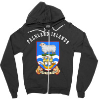 Womens Falkland Islands T Shirt Coat Of Arms Tee Flag Souvenir V Neck Zipper Hoodie | Artistshot