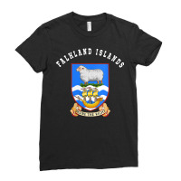 Womens Falkland Islands T Shirt Coat Of Arms Tee Flag Souvenir V Neck Ladies Fitted T-shirt | Artistshot