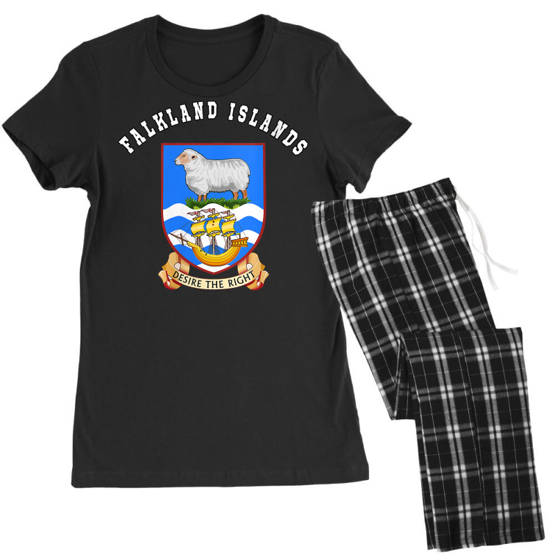 Womens Falkland Islands T Shirt Coat Of Arms Tee Flag Souvenir V Neck Women's Pajamas Set by malyahdepetris | Artistshot