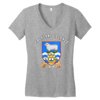 Womens Falkland Islands T Shirt Coat Of Arms Tee Flag Souvenir V Neck Women's V-neck T-shirt | Artistshot