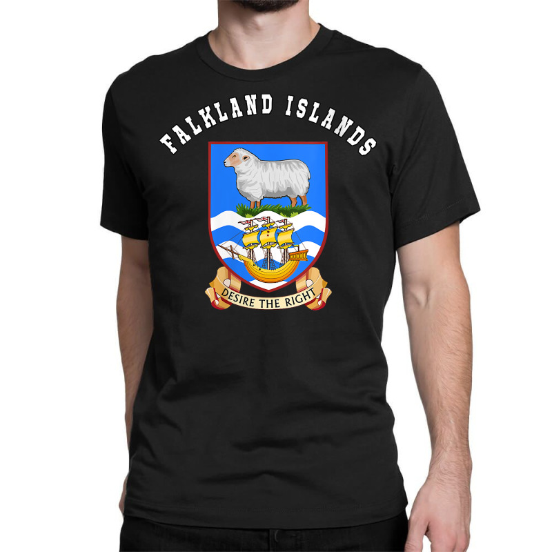 Womens Falkland Islands T Shirt Coat Of Arms Tee Flag Souvenir V Neck Classic T-shirt by malyahdepetris | Artistshot