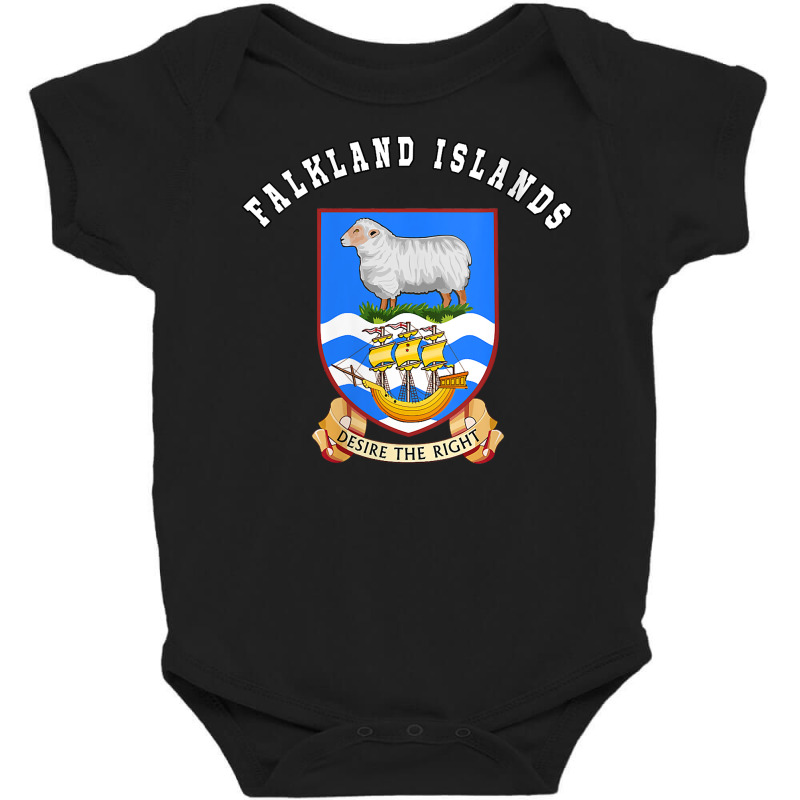 Womens Falkland Islands T Shirt Coat Of Arms Tee Flag Souvenir V Neck Baby Bodysuit by malyahdepetris | Artistshot