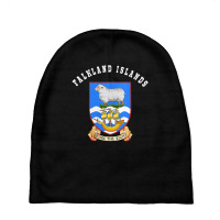 Womens Falkland Islands T Shirt Coat Of Arms Tee Flag Souvenir V Neck Baby Beanies | Artistshot