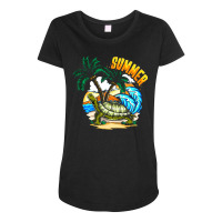 Coconut Tree With Surfboard Maternity Scoop Neck T-shirt | Artistshot