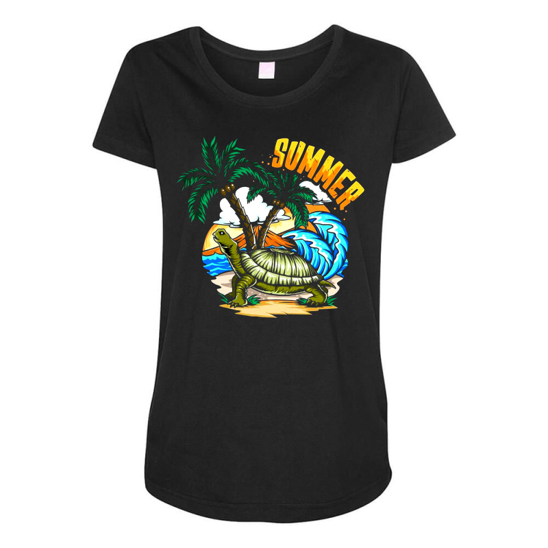 Coconut Tree With Surfboard Maternity Scoop Neck T-shirt | Artistshot