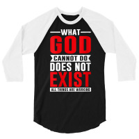 Womens What God Cannot Do Does Not Exist, Nsppd Prayer V Neck T Shirt 3/4 Sleeve Shirt | Artistshot