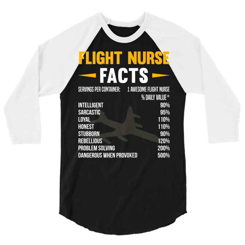 Womens Flight Nurse Facts T Shirt 3/4 Sleeve Shirt | Artistshot