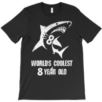 World's Coolest 8 Year Old Shark Birthday T Shirt T-shirt | Artistshot