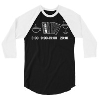 Accordion T Shirtaccordion Daily Schedule Music Teacher Musician T Shi 3/4 Sleeve Shirt | Artistshot