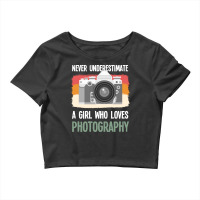 Amateur Photographer T Shirtvintage Photographer Girl Camera Photograp Crop Top | Artistshot