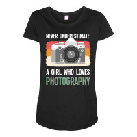 Amateur Photographer T Shirtvintage Photographer Girl Camera Photograp Maternity Scoop Neck T-shirt | Artistshot