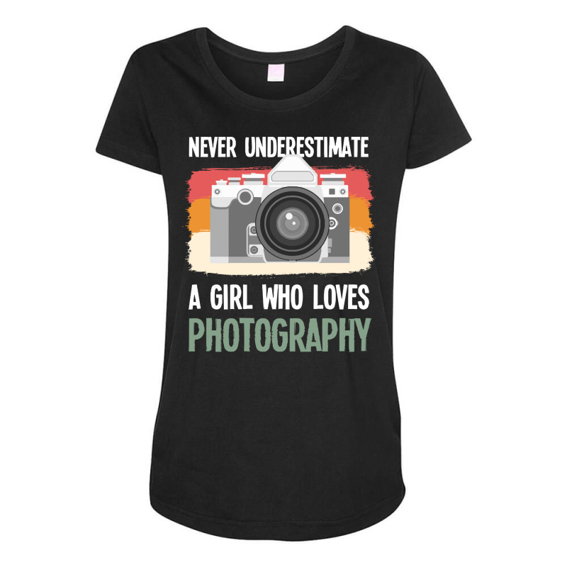 Amateur Photographer T Shirtvintage Photographer Girl Camera Photograp Maternity Scoop Neck T-shirt by federico20955 | Artistshot