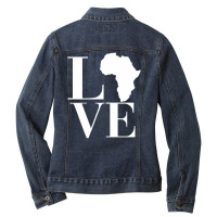 Love Africa Funny Ladies Denim Jacket | Artistshot