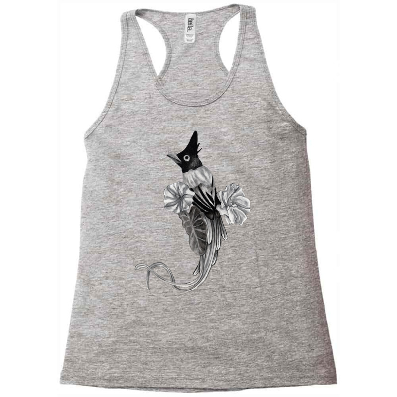 Bird, Flowers, And Leaf Novelty Design Nature Moonflowers Long Sleeve Racerback Tank by michealamifflin | Artistshot