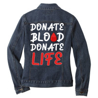 Blood Donor T Shirtdonate Blood Donate Life Donor Hospital Nurse Gift Ladies Denim Jacket | Artistshot