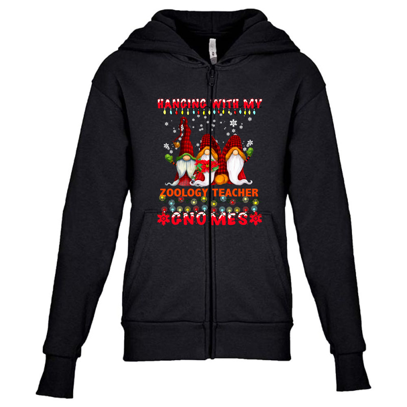 Teacher Hanging With My Zoology Teacher Gnomes Ugly Xmas Matching Youth Zipper Hoodie by criticizematter | Artistshot