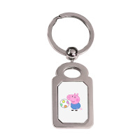 Peppa Pig Silver Rectangle Keychain | Artistshot