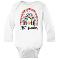 Art Teacher Boho Rainbow Caring Dedicated Loving Vintage T Shirt Long Sleeve Baby Bodysuit | Artistshot