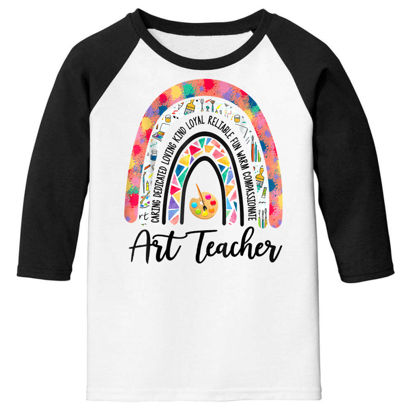 Art Teacher Boho Rainbow Caring Dedicated Loving Vintage T Shirt Youth 3/4 Sleeve by sav.anzoey | Artistshot