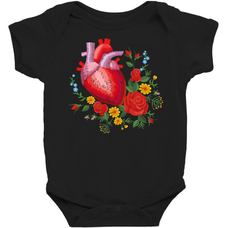 Embroidery T  Shirt Embroidery Embroidered Flowers Flower Floral Natur Baby Bodysuit by gabecollins | Artistshot