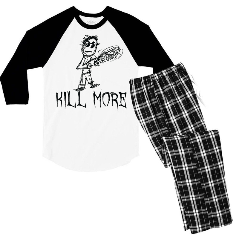 Kill More Halloween Costume Word Design T Shirt Men's 3/4 Sleeve Pajama Set | Artistshot