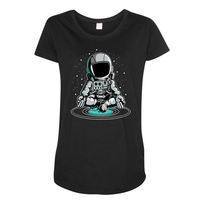 Astronaut Meditation Maternity Scoop Neck T-shirt by DropShop | Artistshot