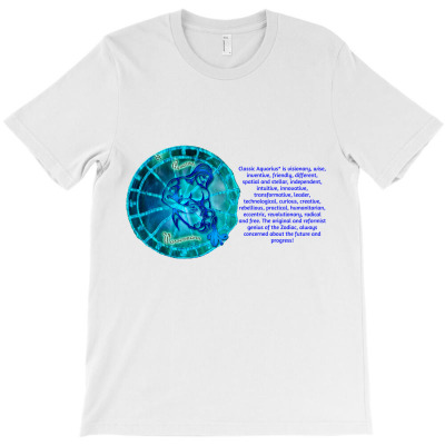 Aquarius Sign Zodiac Astrology Horoscope T-shirt T-shirt Designed By Arnaldo Da Silva Tagarro