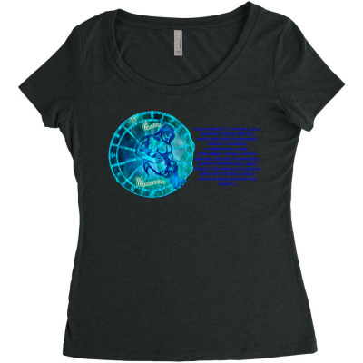 Aquarius Sign Zodiac Astrology Horoscope T-shirt Women's Triblend Scoop T-shirt Designed By Arnaldo Da Silva Tagarro