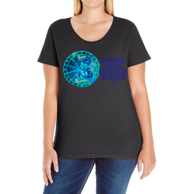 Aquarius Sign Zodiac Astrology Horoscope T-shirt Ladies Curvy T-shirt Designed By Arnaldo Da Silva Tagarro