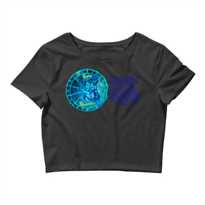 Aquarius Sign Zodiac Astrology Horoscope T-shirt Crop Top Designed By Arnaldo Da Silva Tagarro