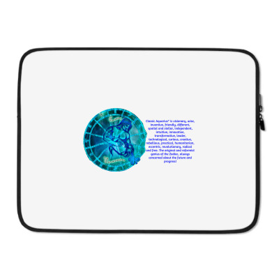 Aquarius Sign Zodiac Astrology Horoscope T-shirt Laptop Sleeve Designed By Arnaldo Da Silva Tagarro