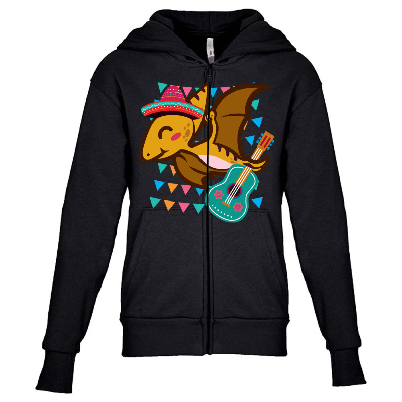 Pterosaur Dinosaur Cinco De Mayo T  Shirt Funny Pterosaur Dinosaur Cin Youth Zipper Hoodie | Artistshot