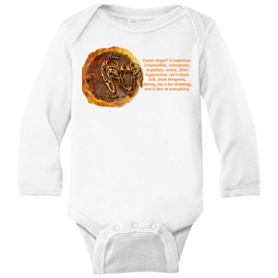 Aries Sign Zodiac Astrology Horoscope T-shirt Long Sleeve Baby Bodysuit Designed By Arnaldo Da Silva Tagarro