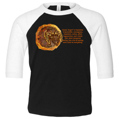 Aries Sign Zodiac Astrology Horoscope T-shirt Toddler 3/4 Sleeve Tee Designed By Arnaldo Da Silva Tagarro