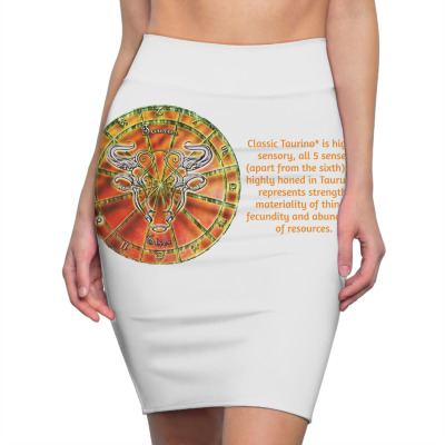 Taurus Sign Zodiac Astrology Horoscope T-shirts Pencil Skirts Designed By Arnaldo Da Silva Tagarro