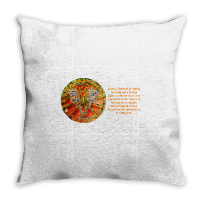 Taurus Sign Zodiac Astrology Horoscope T-shirts Throw Pillow Designed By Arnaldo Da Silva Tagarro
