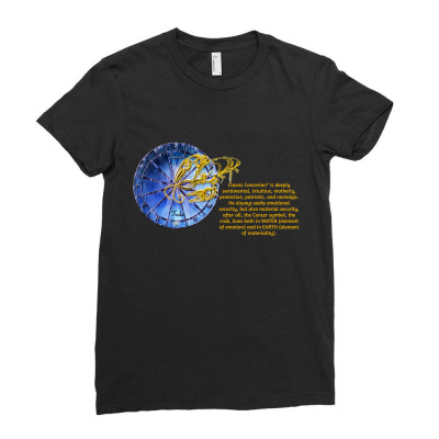 Cancer Sign Zodiac Astrology Horoscope T-shirt Ladies Fitted T-shirt Designed By Arnaldo Da Silva Tagarro