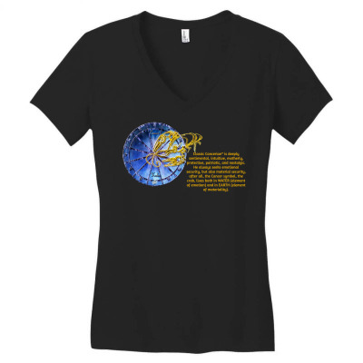 Cancer Sign Zodiac Astrology Horoscope T-shirt Women's V-neck T-shirt Designed By Arnaldo Da Silva Tagarro